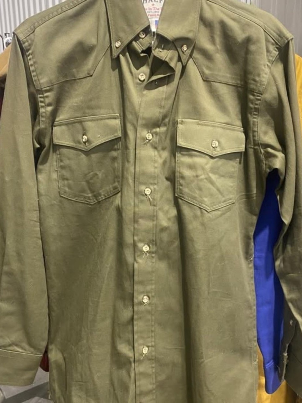 Schaefer Outfitter / Men’s Long Sleeve Button Down / Jalapeño Green / Men's Smal